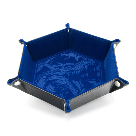 CritStones Foldable Dice Tray Dragon Skin Edition (Blue)