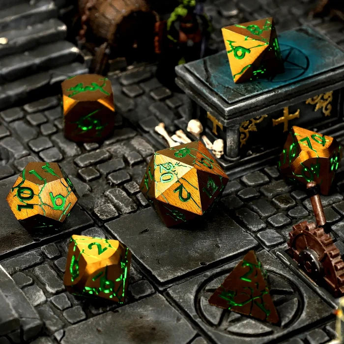 Gorgon Gaze Metal RPG Dice Set