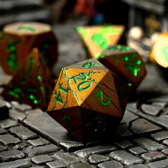 Gorgon Gaze Metal RPG Dice Set