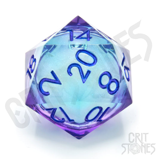 CritStones Liquid Core Dice D20 Moonlight Mystery