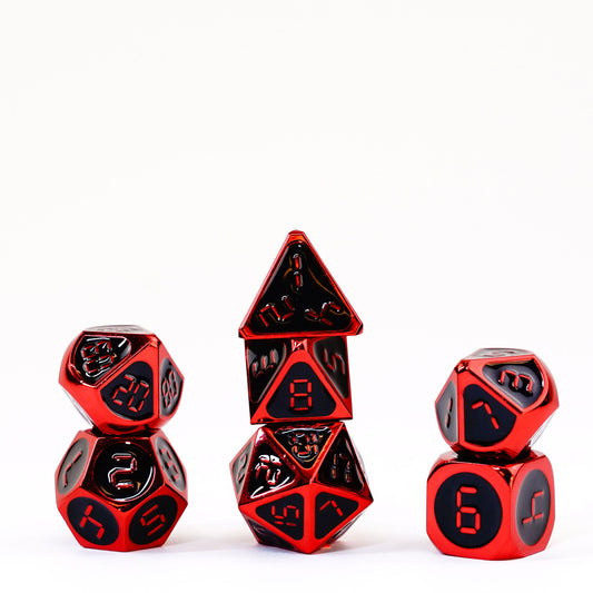 FanRoll Dice Set Red with Black Enamel