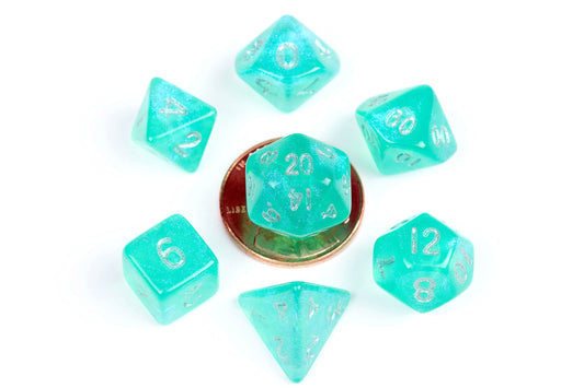 Mini Dice Set Stardust Turquoise