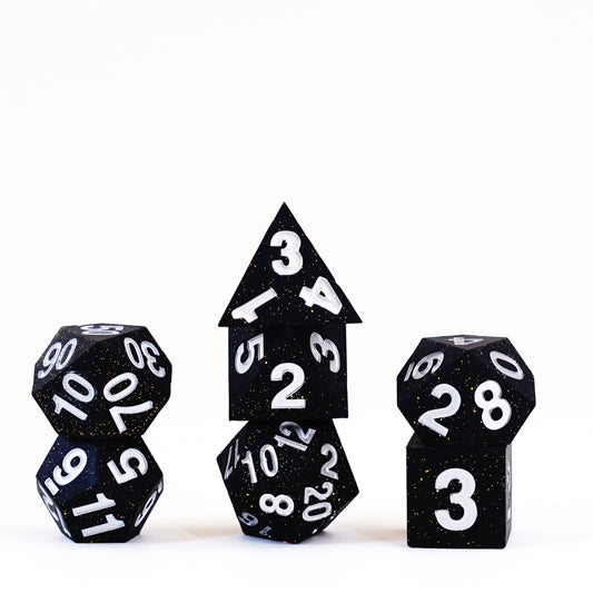 Sharp Edge Silicone Dice Set Gold Scatter