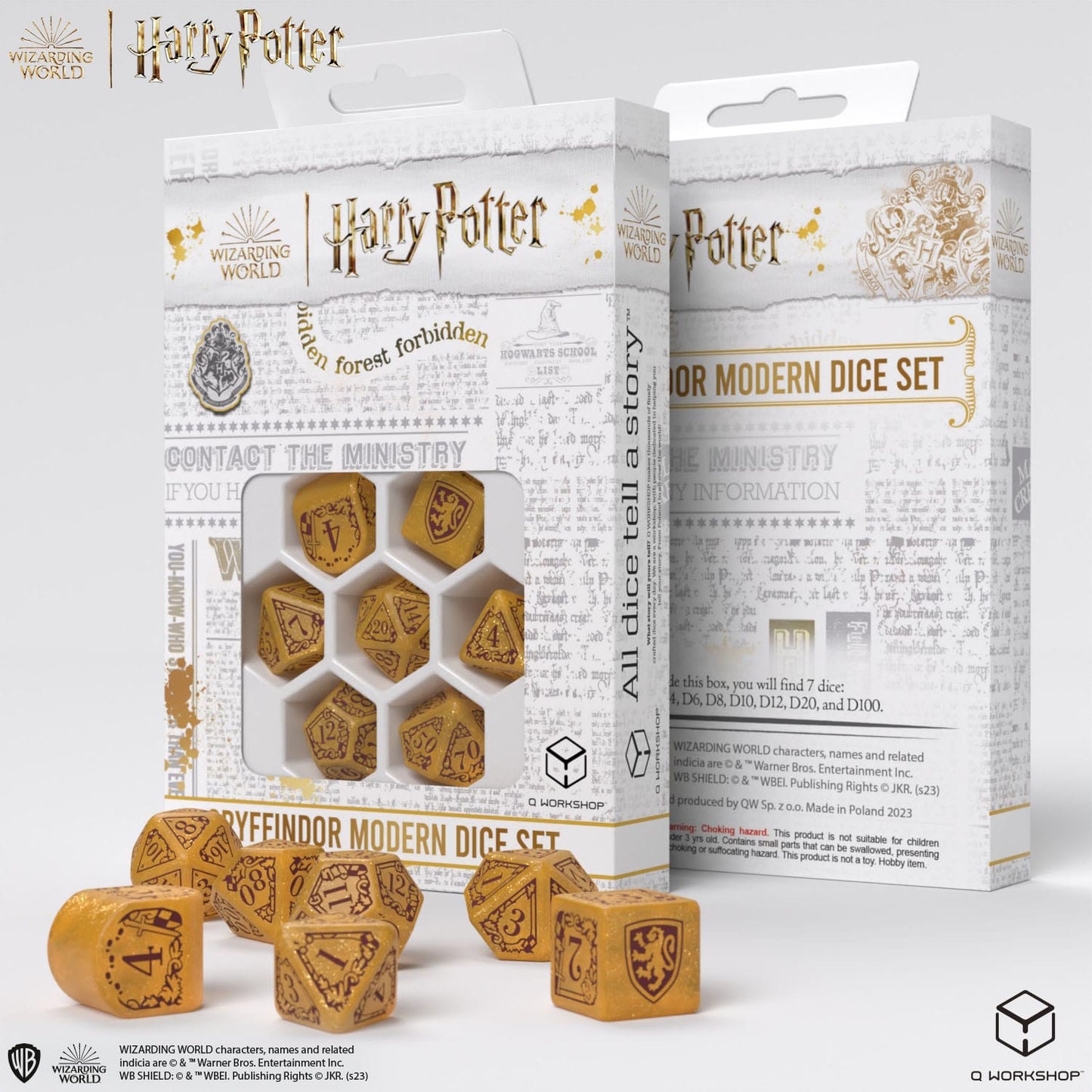 Harry Potter Dice Set Gryffindor Modern Dice Set - Gold (7)