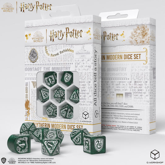 Harry Potter Dice Set Slytherin Modern Dice Set - Green (7)