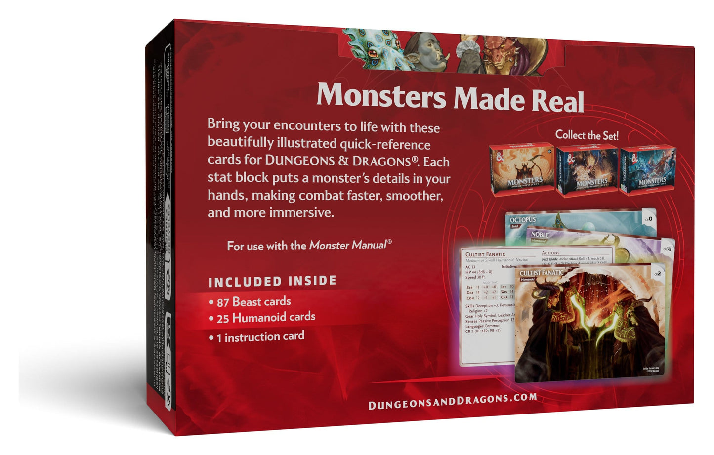 Dungeons & Dragons RPG Reference Cards: Monsters (Animals and NPCs)