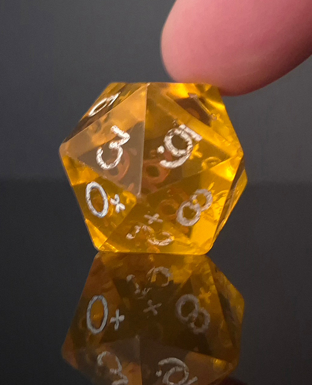 Vintage GameScience Gem Topaz d20 Dice. TSR Era Collectible. Late 1970s. Early 1980s
