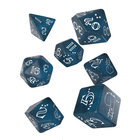 Shimmering Llama Dice Set Glittering dark Blue & White🦙